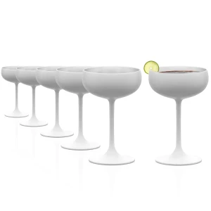 Stolzle Lausitz Olympic białe ze srebrnym kieliszki do koktajli drinków 230 ml 6 szt