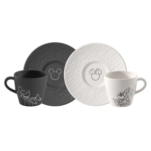 Villeroy & Boch Manufacture Rock Myszka Mickey Filiżanka ze spodkiem do kawy 4 el