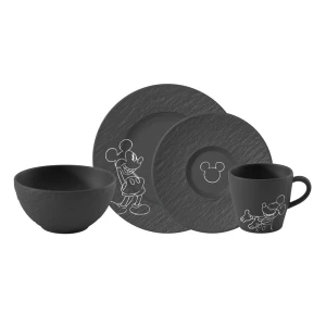 Villeroy & Boch Manufacture Rock Myszka Mickey Zestaw śniadaniowy 4 el