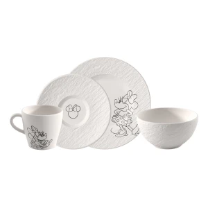 Villeroy & Boch Manufacture Rock Blanc Myszka Mickey Zestaw śniadaniowy 4 el