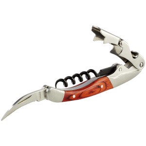 Elegancki korkociąg, nóż kelnerski z elemenami drewna