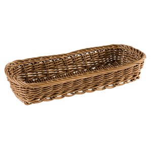 Koszyk na sztućce kosz polirattan brązowy 27cm x 10cm